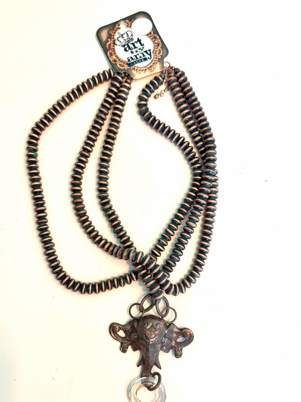 Art & Amy Copper-Tone Elephant Pendant Layered Necklace